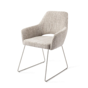 Jesper Home Eetkamerstoel 'Yanai' Slide Steel, kleur Caramel Grid
