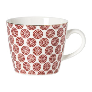 Mok Mirna bloem - rood/wit - 360 ml