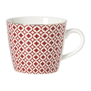 Mok Mirna ruit - rood/wit - 360 ml