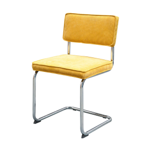 Anne ribstof eetkamerstoel geel