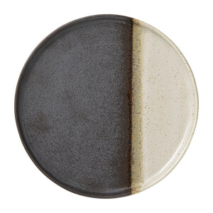 Ontbijtbord cortado - beige/zwart - ø20x1.5 cm