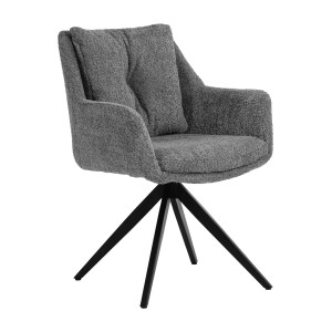 Artistiq Draaibare Eetkamerstoel 'Rocket' Bouclé, kleur Grijs