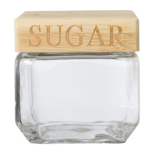 Opbergpot sugar - glas/bamboe - 830 ml