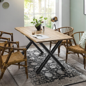 Artistiq Boomstam Eettafel 'Kyiesha' Mangohout, 160 x 85cm, kleur Naturel