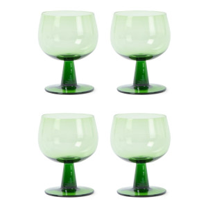 HKliving The Emeralds laag wijnglas set van 4