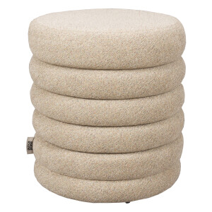 Dutchbone Poef 'Fern' Bouclé, kleur Beige