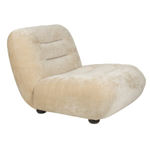 Dutchbone Fauteuil 'Wyatt' Velvet, kleur Beige
