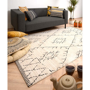 Berber vloerkleed Beni Ouarain Sufian - crème/zwart 160x230 cm