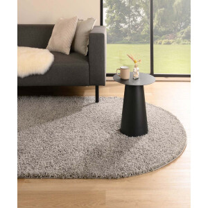 Ovaal hoogpolig vloerkleed shaggy Trend effen - lichtgrijs 240x340 cm