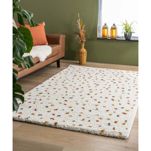 Hoogpolig vloerkleed stippen Artisan - wit/multi 240x340 cm