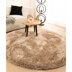 Rond shaggy vloerkleed - Meadow beige 200 cm