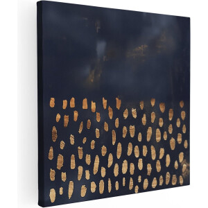 Artaza Canvas Schilderij Gouden Stippen op een Donkere Achtergrond - 30x30 - Klein - Foto Op Canvas - Canvas Print