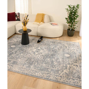 Vintage vloerkleed - Classic Bernard blauw/wit 80x150 cm