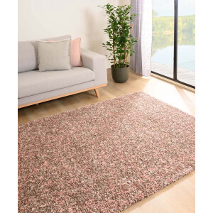 Hoogpolig vloerkleed gemêleerd- Blend roze/beige 160x230 cm