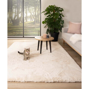 Zacht hoogpolig vloerkleed - Comfy plus - crème 160x230 cm