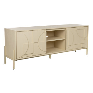 Zuiver TV-meubel 'Faces' Eikenhout, 160cm, kleur Beige