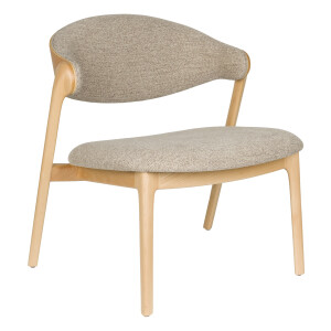 Dutchbone Fauteuil 'Babington' Stof en beukenhout, kleur Naturel