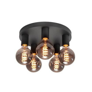 Highlight Plafondlamp Basic Zwart 5 lichts Ã 30cm E27