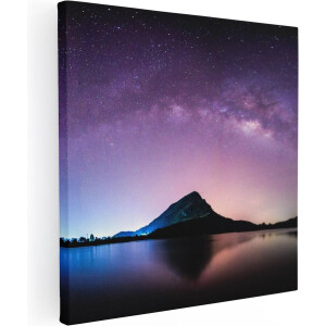 Artaza Canvas Schilderij Melkweg Bij Een Berg In Thailand - 80x80 - Groot - Foto Op Canvas - Canvas Print