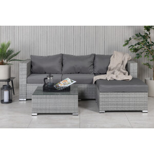 Nohr Loungeset 'Marshon' Met loungebank en tafel, kleur Grijs
