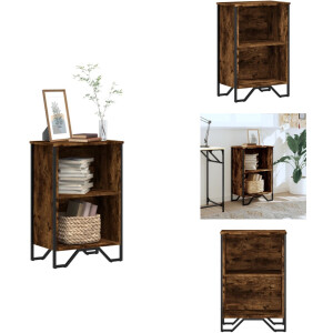 vidaXL Boekenkast - Boekenkasten - Boeken Plank - Schappenkast - Boekenkast 50x31x74,5 cm bewerkt hout gerookt eikenkleurig