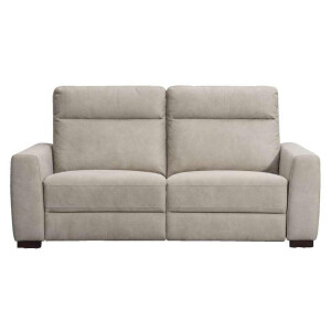 Leen Bakker - Bank James 3-zits - Zilver - Polyester/Lederlook - Grijs - 198x100x95 Cm