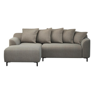Leen Bakker - Bank Elsa Met Chaise Longue Links - Eden - Stof - Taupe - 177x246x84 Cm