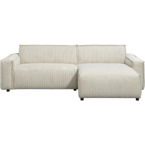 Leen Bakker - Bank Brooklyn Met Chaise Longue Rechts - Soop - Stof - Crème - 158x255x76 Cm