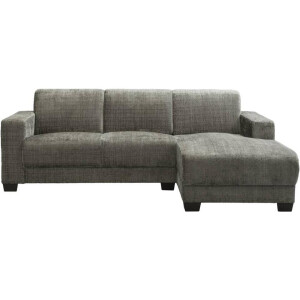 Leen Bakker - Bank Aberdeen Met Chaise Longue Rechts - Cremona - Stof - Grijs - 158x238x84 Cm