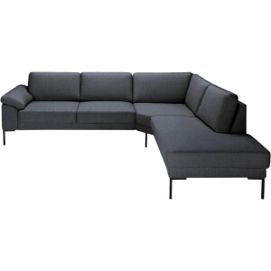 Leen Bakker - Hoekbank Tom Rechts - Basel - Antraciet - Stof - Grijs - 237x279x84 Cm
