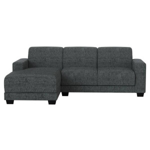 Leen Bakker - Bank Aberdeen Met Chaise Longue Links - Kansas - Stof - Grijs - 158x238x84 Cm