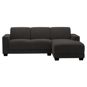 Leen Bakker - Bank Aberdeen Met Chaise Longue Rechts - Preston - Antraciet - Stof - Grijs - 158x238x84 Cm