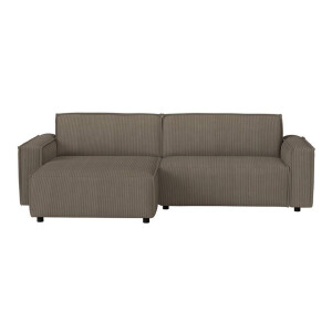 Leen Bakker - Bank Brooklyn Met Chaise Longue Links - Soop - Stof - Taupe - 158x255x76 Cm