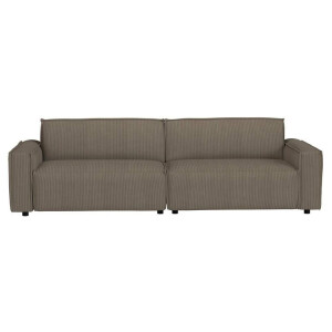 Leen Bakker - Bank Brooklyn 3-zits - Soop - Stof - Taupe - 101x270x76 Cm