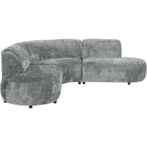 Leen Bakker - Hoekbank Luna Rond - Cremona - Stof - Grijs - 260x260x80 Cm