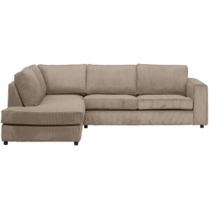 20% korting - Leen Bakker - Hoekbank Stuttgart Links - Stof - Taupe - 205x265x80 Cm