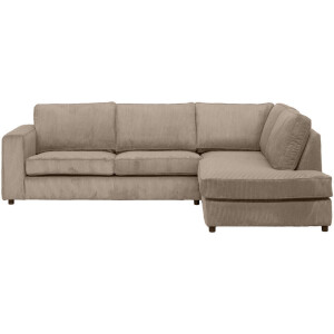 20% korting - Leen Bakker - Hoekbank Stuttgart Rechts - Stof - Taupe - 205x265x80 Cm