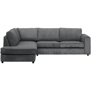 20% korting - Leen Bakker - Hoekbank Stuttgart Links - Antraciet - Stof - Grijs - 205x265x80 Cm