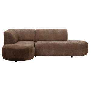 Leen Bakker - Hoekbank Luna Links - Rebel - Terra - Stof - Bruin - 170x260x80 Cm