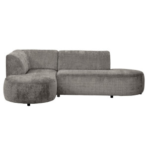 Leen Bakker - Hoekbank Luna Links - Cremona - Stof - Taupe - 170x260x80 Cm