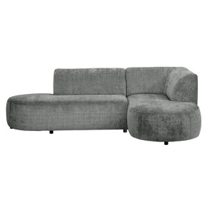 Leen Bakker - Hoekbank Luna Rechts - Cremona - Stof - Grijs - 170x260x80 Cm