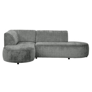 Leen Bakker - Hoekbank Luna Links - Cremona - Stof - Grijs - 170x260x80 Cm