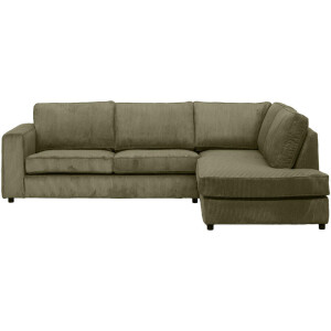 20% korting - Leen Bakker - Hoekbank Stuttgart Rechts - Olijf - Stof - Groen - 207x267x80 Cm