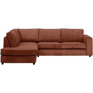 20% korting - Leen Bakker - Hoekbank Stuttgart Links - Terra - Stof - Bruin - 94x170x80 Cm