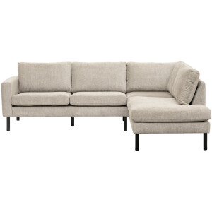 Leen Bakker - Hoekbank Collin Rechts - Stof - Crème - 195x247x81 Cm