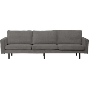 Leen Bakker - Bank Collin 4-zits - Antraciet - Stof - Grijs - 90x280x81 Cm