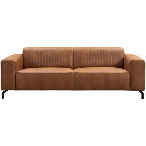 Leen Bakker - Bank Otis - 3-zits - Kastanje - Microleer - Bruin - 94x230x77 Cm