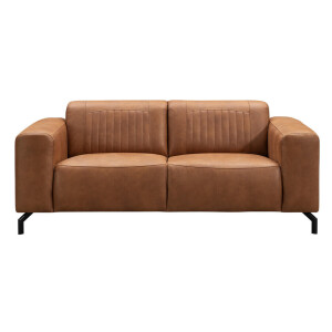 20% korting - Leen Bakker - Bank Otis - 2-zits - Kastanje - Microleer - Bruin - 94x190x77 Cm