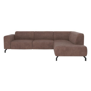 20% korting - Leen Bakker - Hoekbank Otis Rechts - Koffie - Microleer - Bruin - 210x276x77 Cm