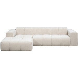 Leen Bakker - Hoekbank Beau Links - Raven - Stof - Beige - 164x290x74 Cm